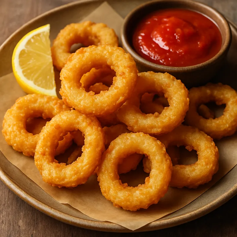 Frittierte Tintenfischringe