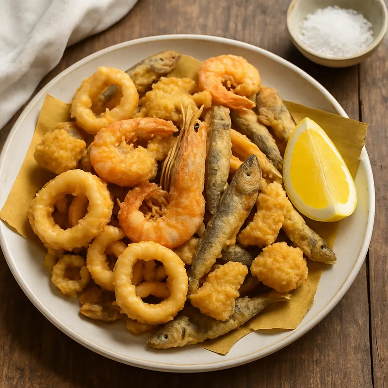 Fritto Misto di Mare (Gemischte Meeresfrüchte aus der Fritteuse)