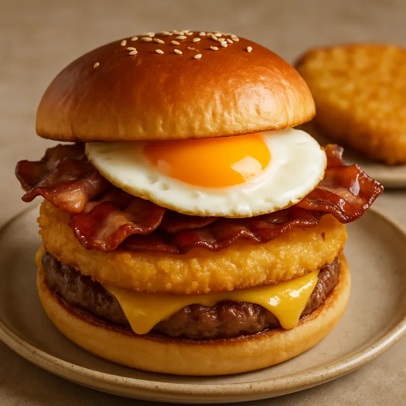 Frühstücksburger mit Hash Brown