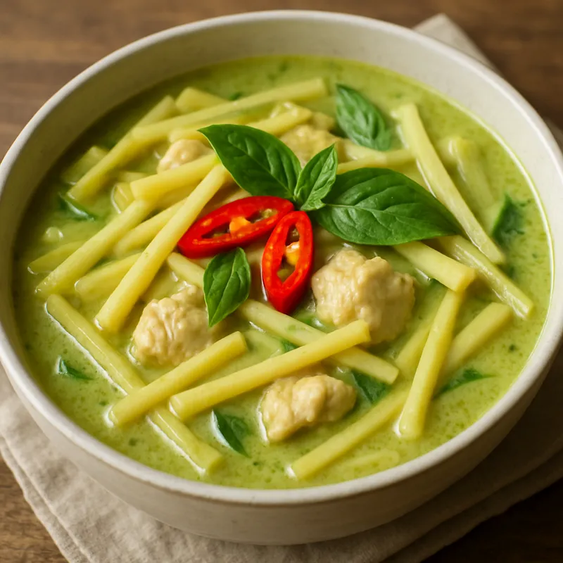 Gaeng Kiew Wan Sai Nor Mai (Grünes Curry mit Bambussprossen)