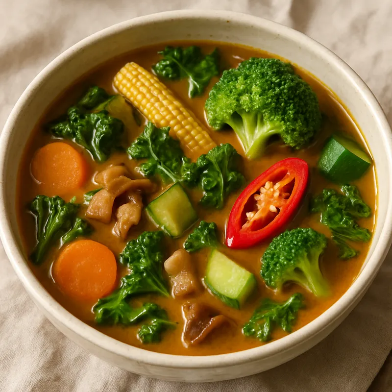Gaeng Phak Ruam (Nordthailändisches Mischgemüse-Curry)