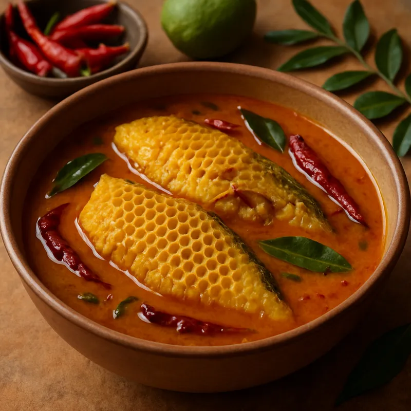 Gaeng Phung Pla (Südthailändisches Bienenwaben-Fischcurry)