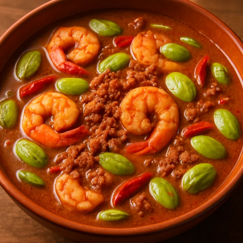 Gaeng Sataw Kapi (Stinkbohnen-Garnelenpaste-Curry)