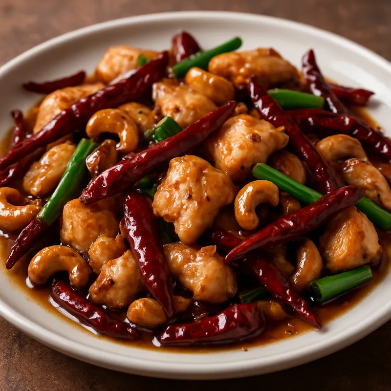 Gai Pad Prik Haeng (Gebratenes Hähnchen mit getrockneten Chilis)