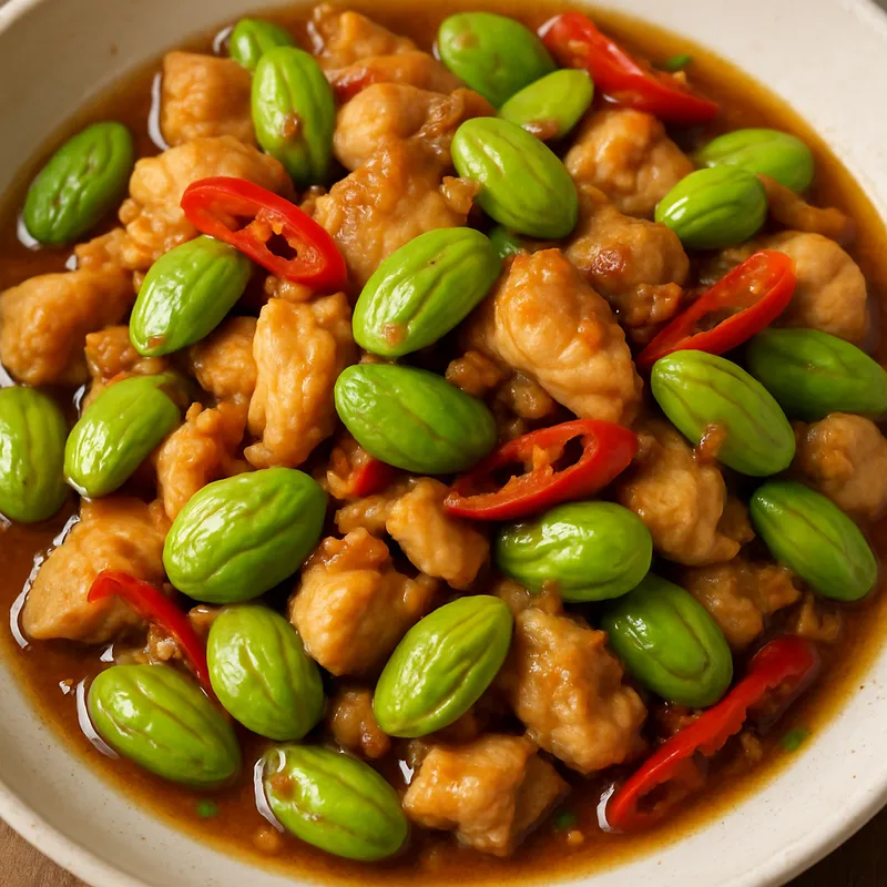 Gai Pad Sataw (Hähnchen mit Stinkbohnen)