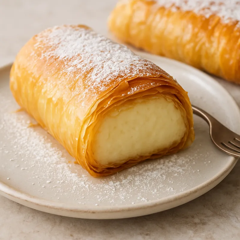Galaktoboureko-Rolle (Griechische Grießcreme-Rolle)