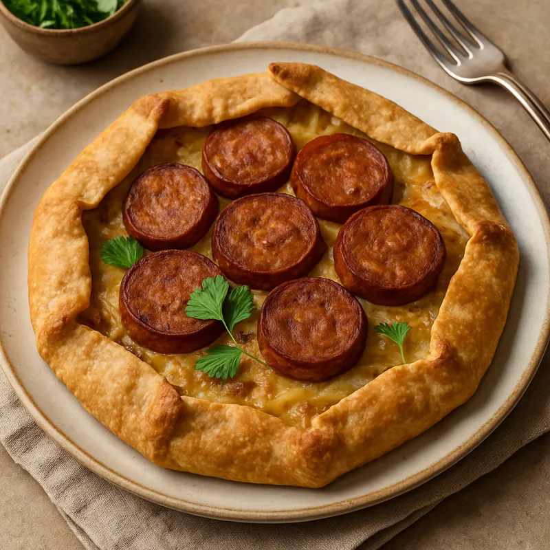 Galette mit Andouille-Wurst