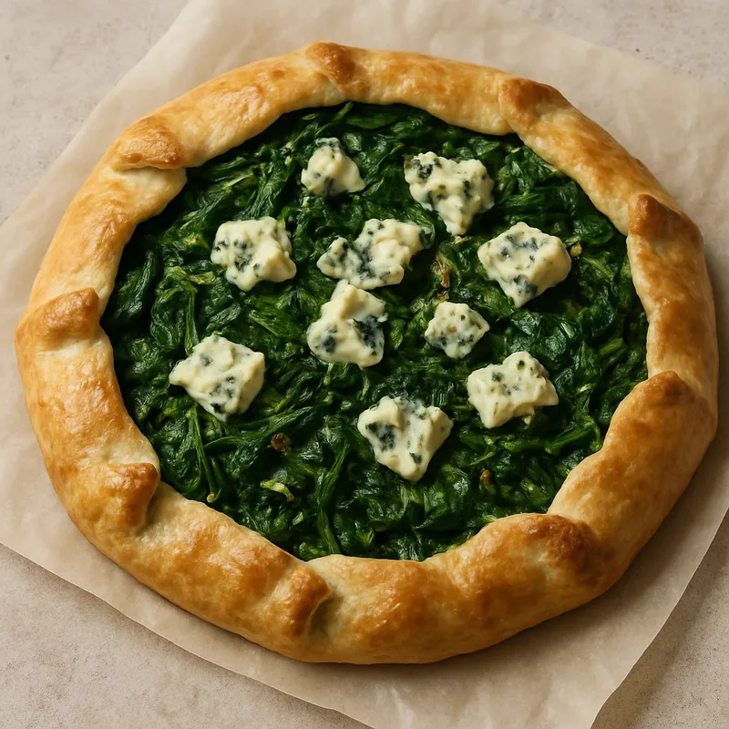 Galette mit Spinat und Roquefort