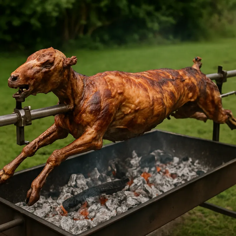 Ganzes Lamm am Spieß