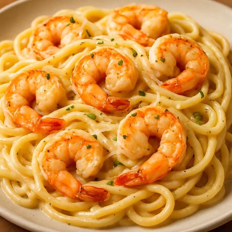 Garnelen-Alfredo-Pasta