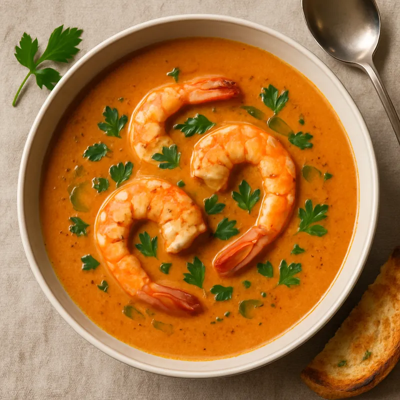 Garnelen-Bisque auf Italienische Art