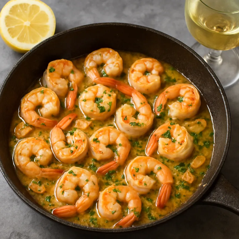 Garnelen mit Knoblauch und Wein