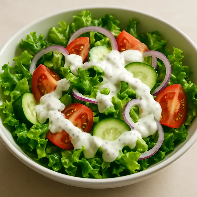 Gartensalat mit Ranch-Dressing