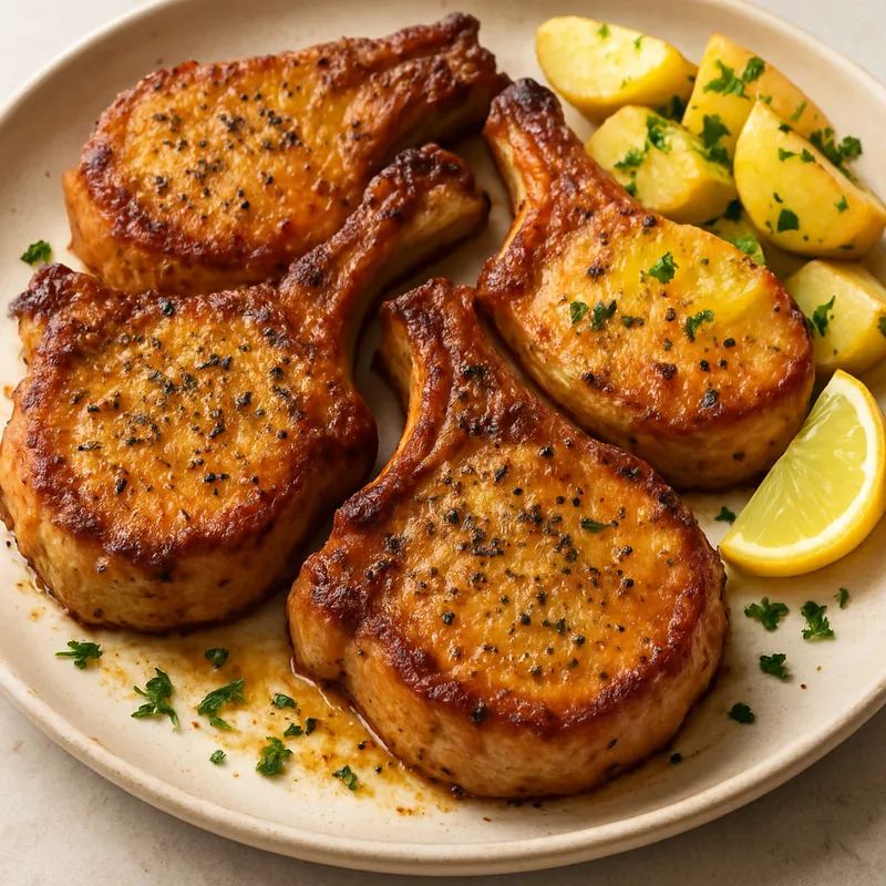 Gebackene Schweinekoteletts