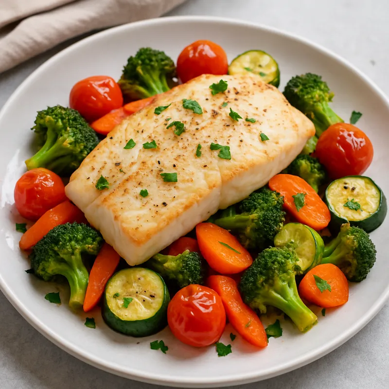 Gebackener Fisch mit Gemüse