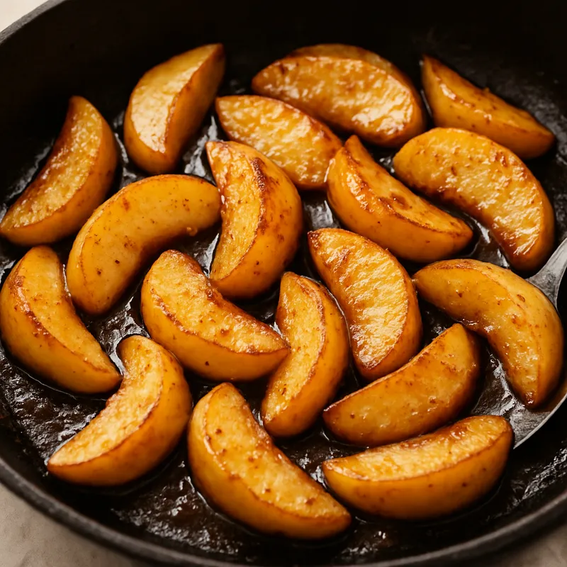 Gebratene Äpfel aus der Pfanne