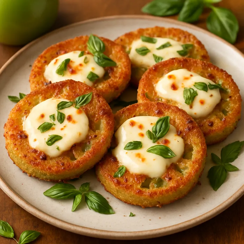 Gebratene grüne Tomaten auf italienische Art