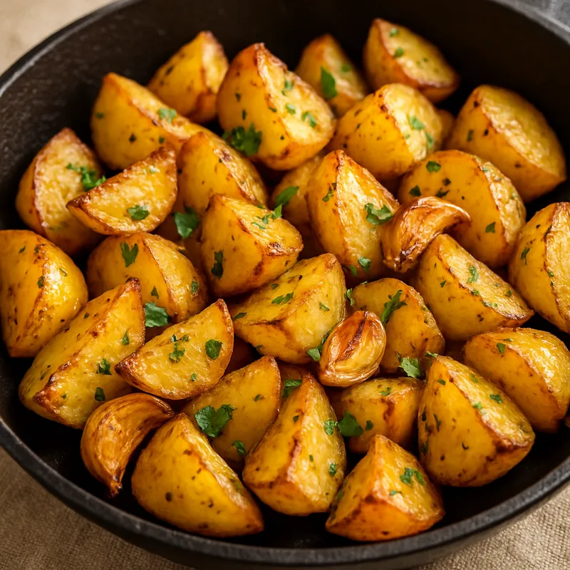 Gebratene Kartoffeln mit Knoblauch