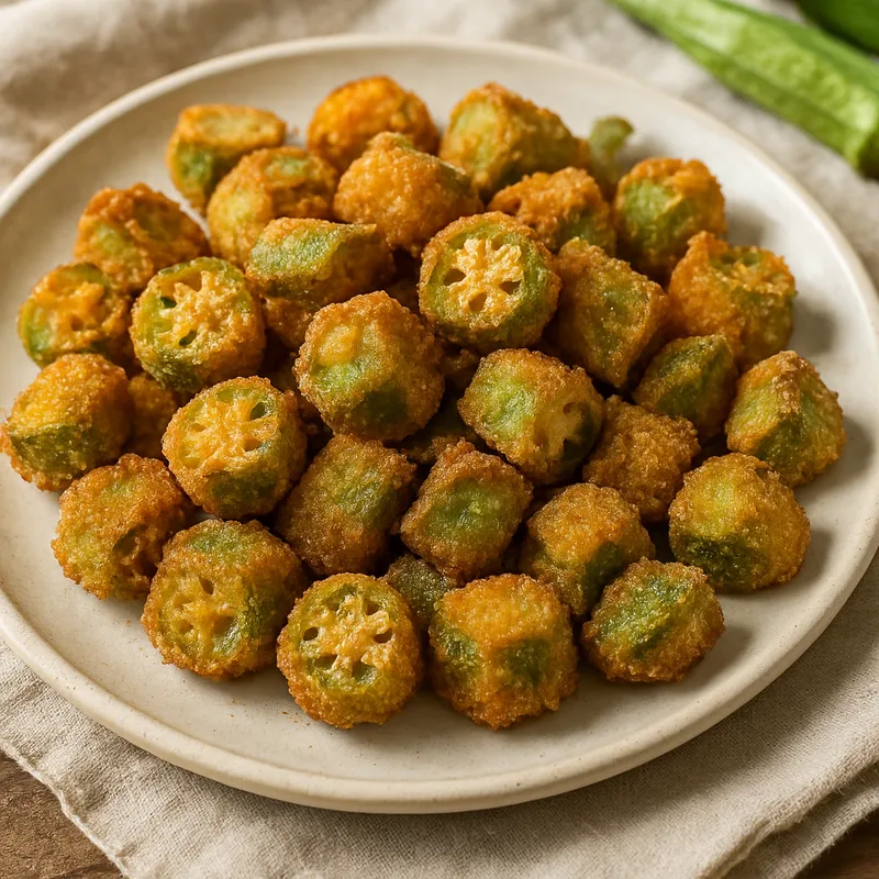 Gebratene Okra auf südliche Art