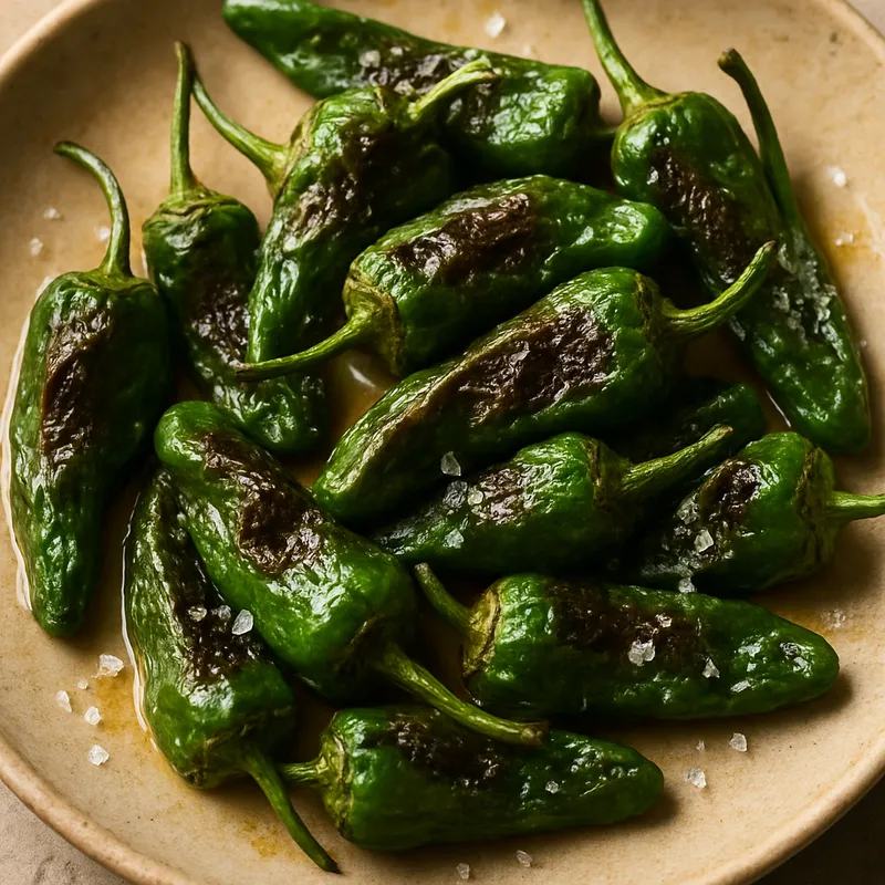 Gebratene Pimientos de Padrón (Padrón-Paprika)