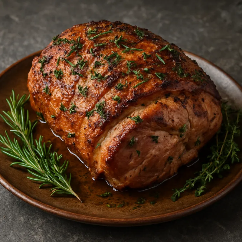 Gebratene Schweineschulter mit Kräutern