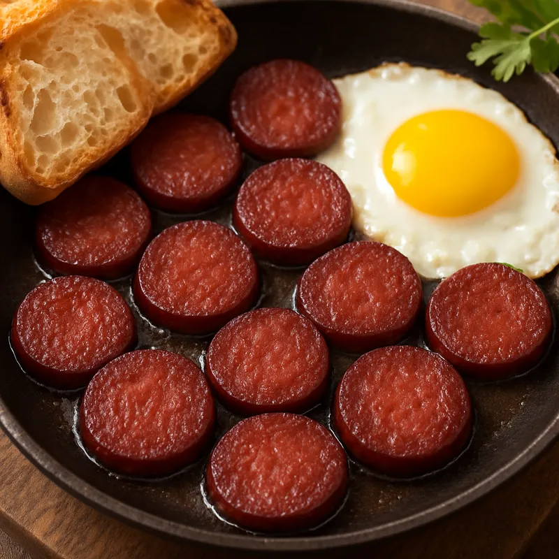 Gebratene Sucuk-Frühstückswurst