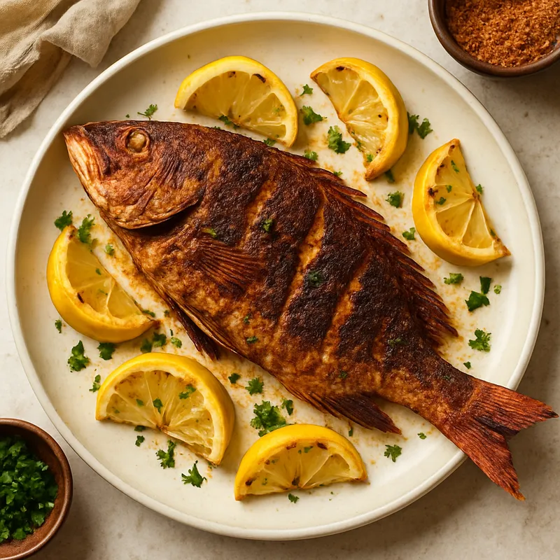 Gebratener Red Snapper nach Cajun-Art