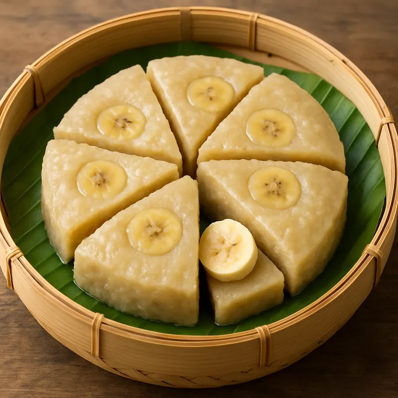 Gedämpfter Bananenkuchen (Khanom Gluay)