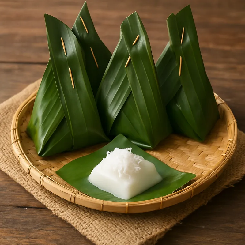 Gedämpfter Kokosnusskuchen (Khanom Sai Sai)