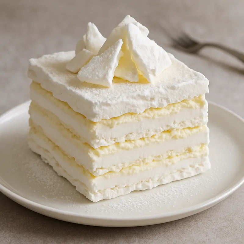 Gefrorener Vacherin (Gefrorenes Baiser- und Sahne-Dessert)