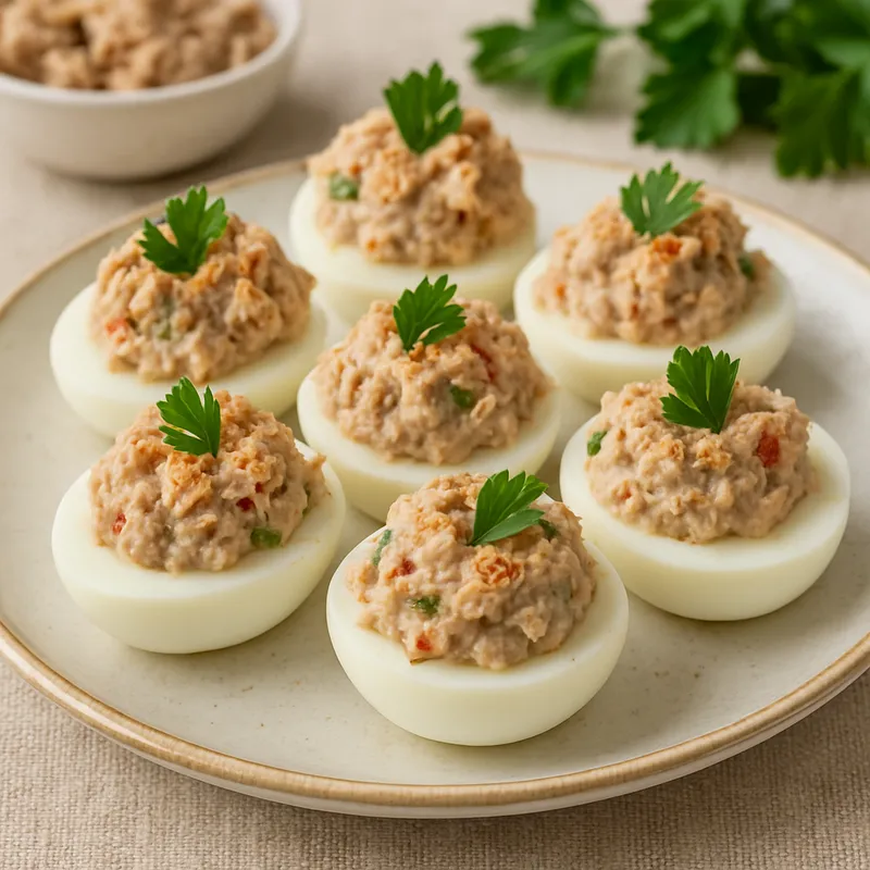 Gefüllte Eier mit Thunfisch