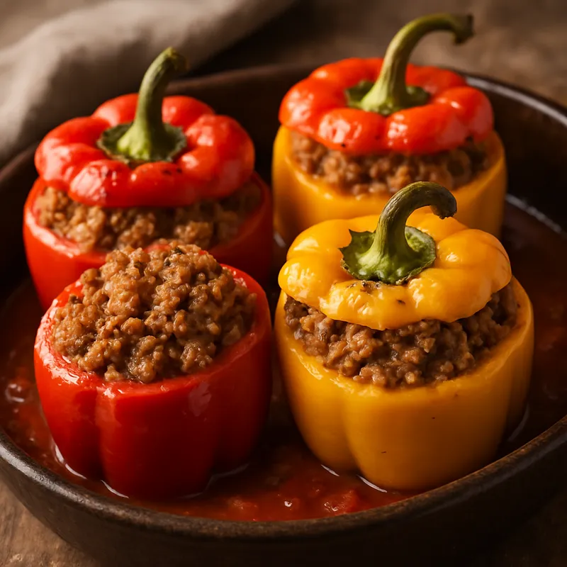 Gefüllte Paprika mit Hackfleisch