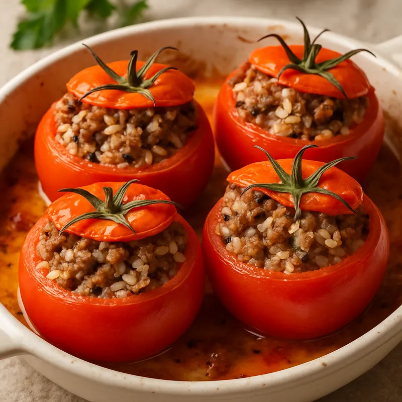 Gefüllte Tomaten mit Hackfleisch und Reis