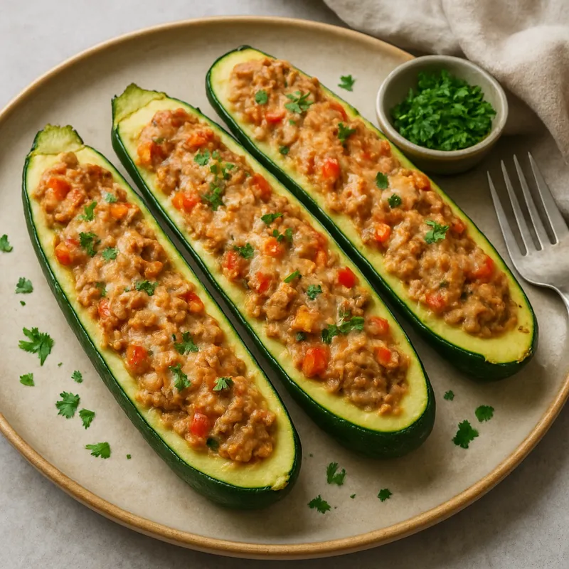 Gefüllte Zucchini mit Thunfisch