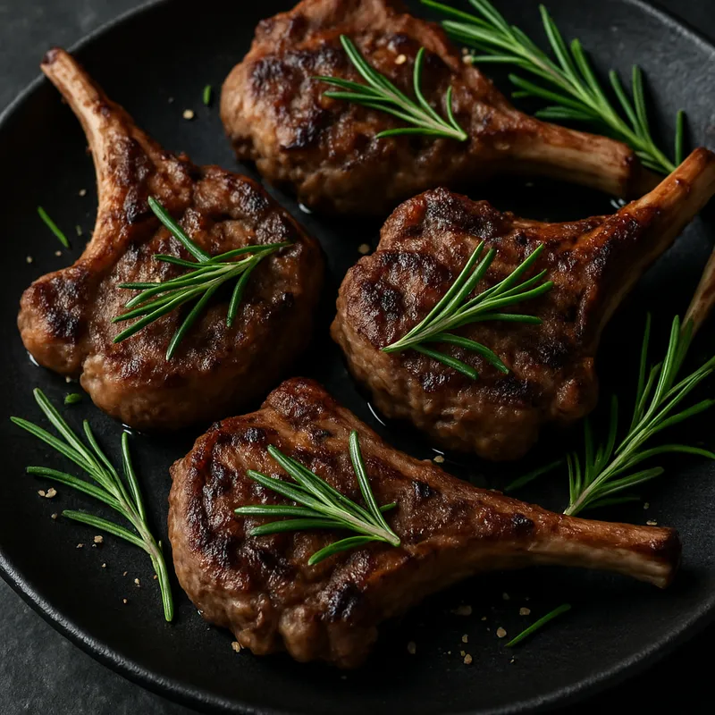 Gegrillte Lammkoteletts mit Rosmarin