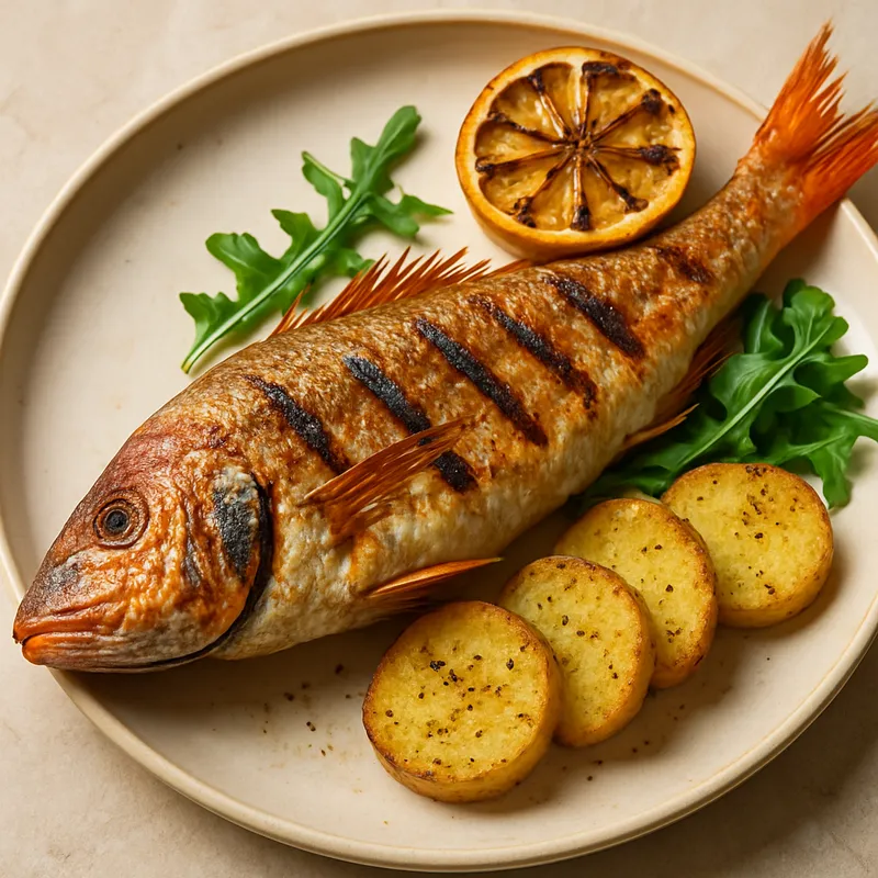 Gegrillte Meerbarbe