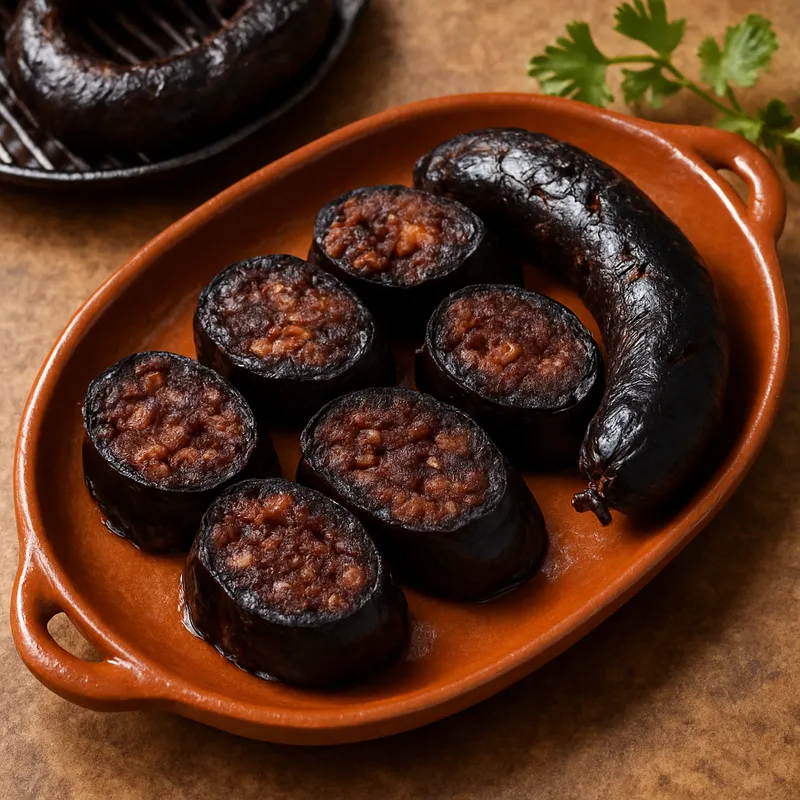 Gegrillte Morcela (Portugiesische Blutwurst)