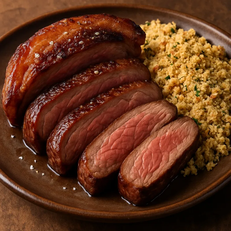 Gegrillte Rinderpicanha mit Farofa