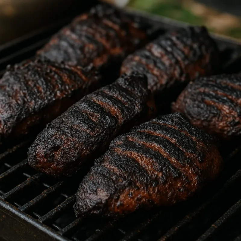 Gegrillte schwarze Schweinebacken