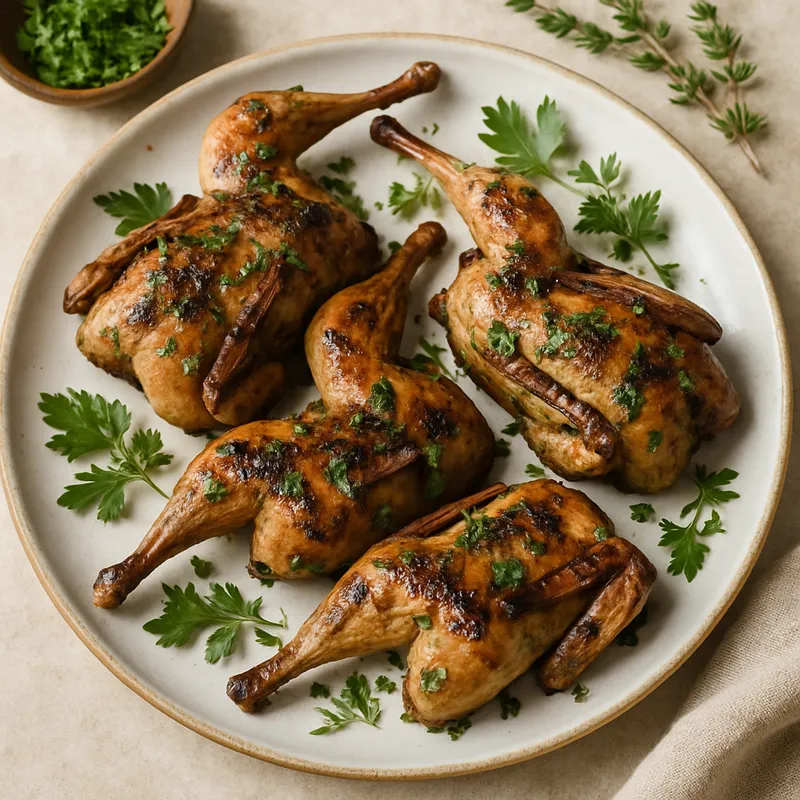 Gegrillte Wachteln mit Kräutern