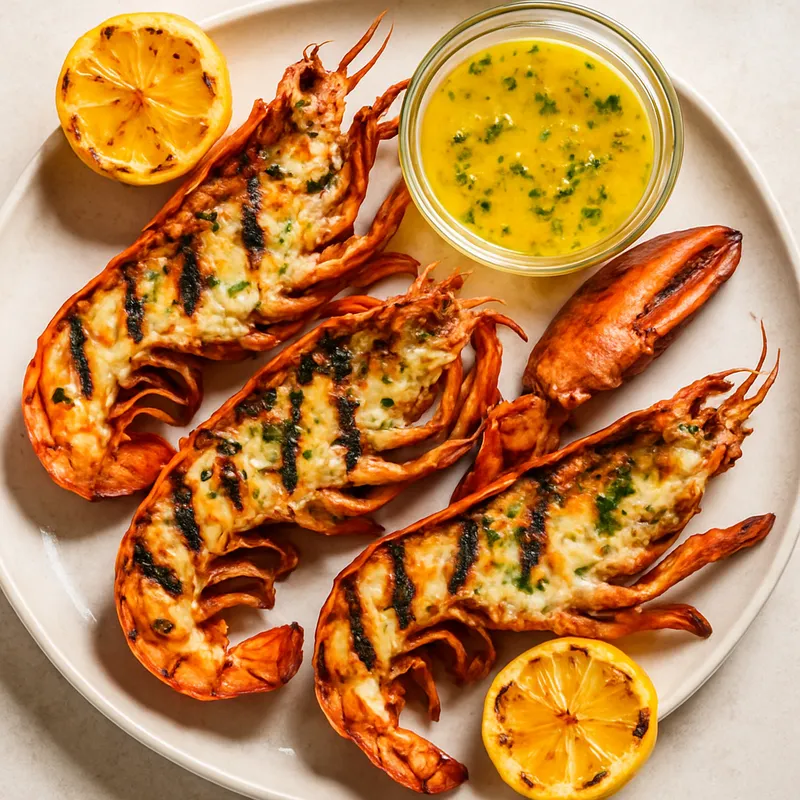 Gegrillter Hummer mit Zitronenbutter