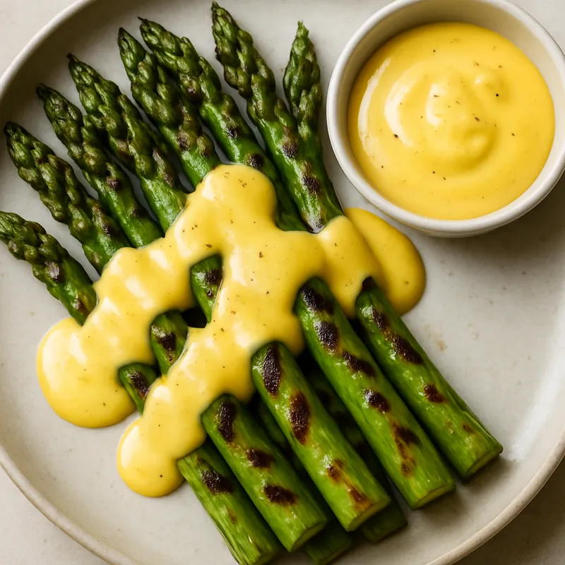 Gegrillter Spargel mit Sauce Hollandaise