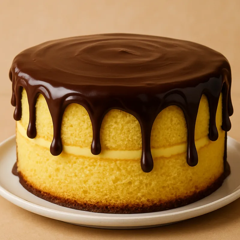 Gelbe Torte mit Schokoladenglasur