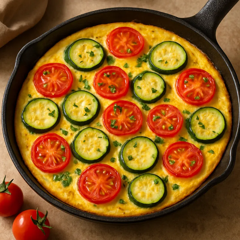 Gemüse-Frittata mit Zucchini und Tomaten