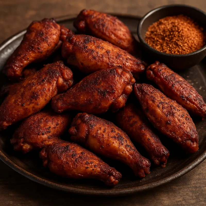 Geräucherte Chicken Wings mit Trockenrub