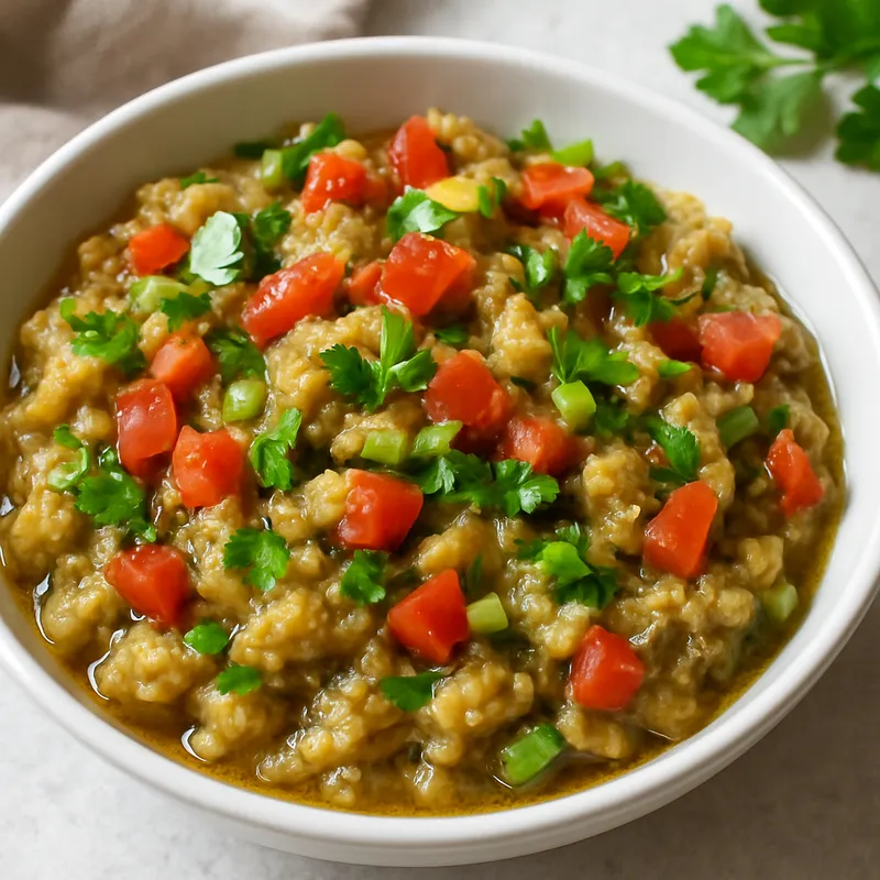 Geräucherter Auberginensalat (Patlıcan Salatası)