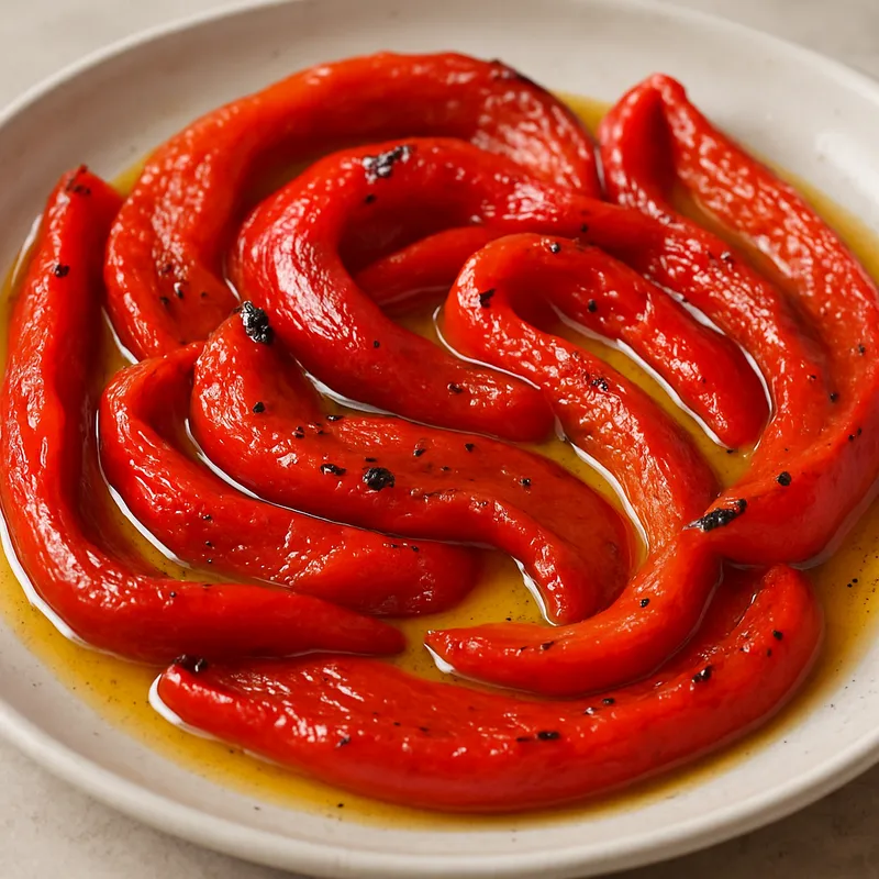 Geröstete Paprika mit Öl