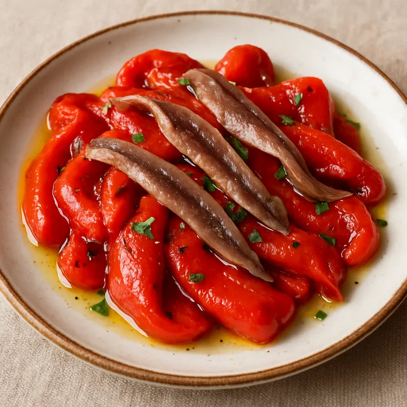 Geröstete Paprika mit Sardellen