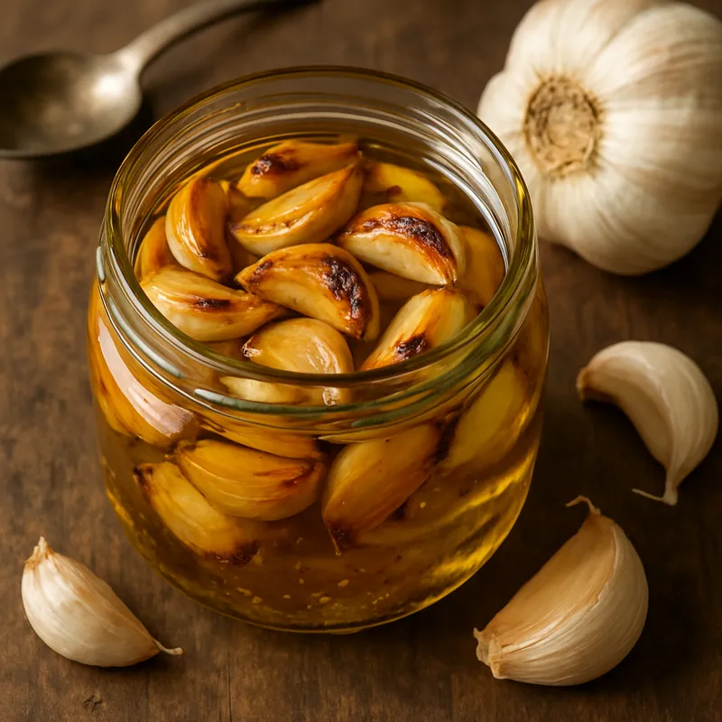 Gerösteter Knoblauch in Öl