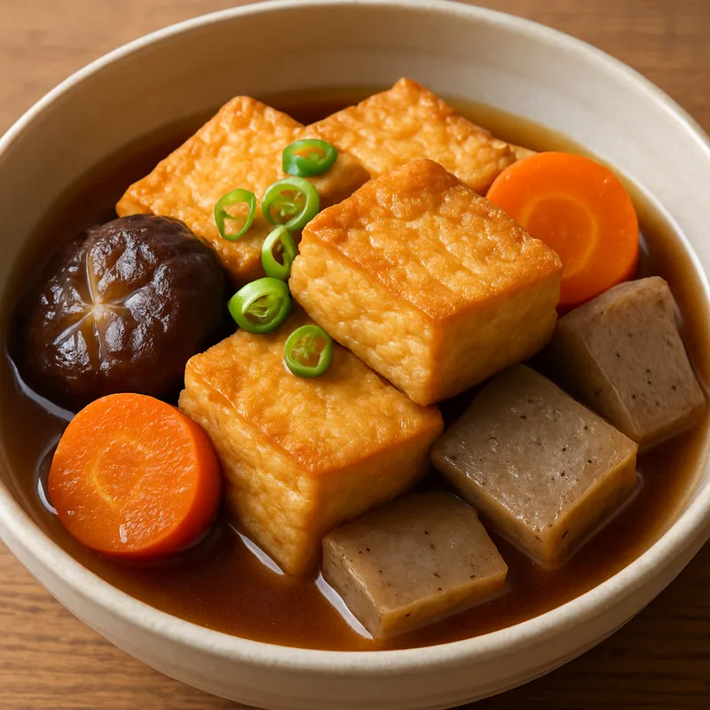 Geschmorter gebratener Tofu (Nama-age No Nimono)